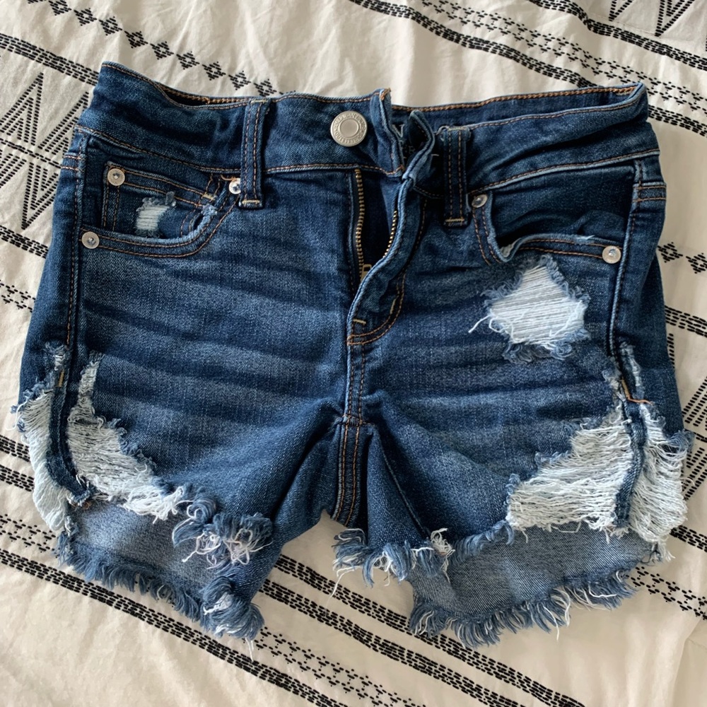 American Eagle Distressed Jean Shorts - Size 0